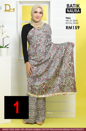 BATIK NAURA ROYAL SATIN NIK 24 TEAL