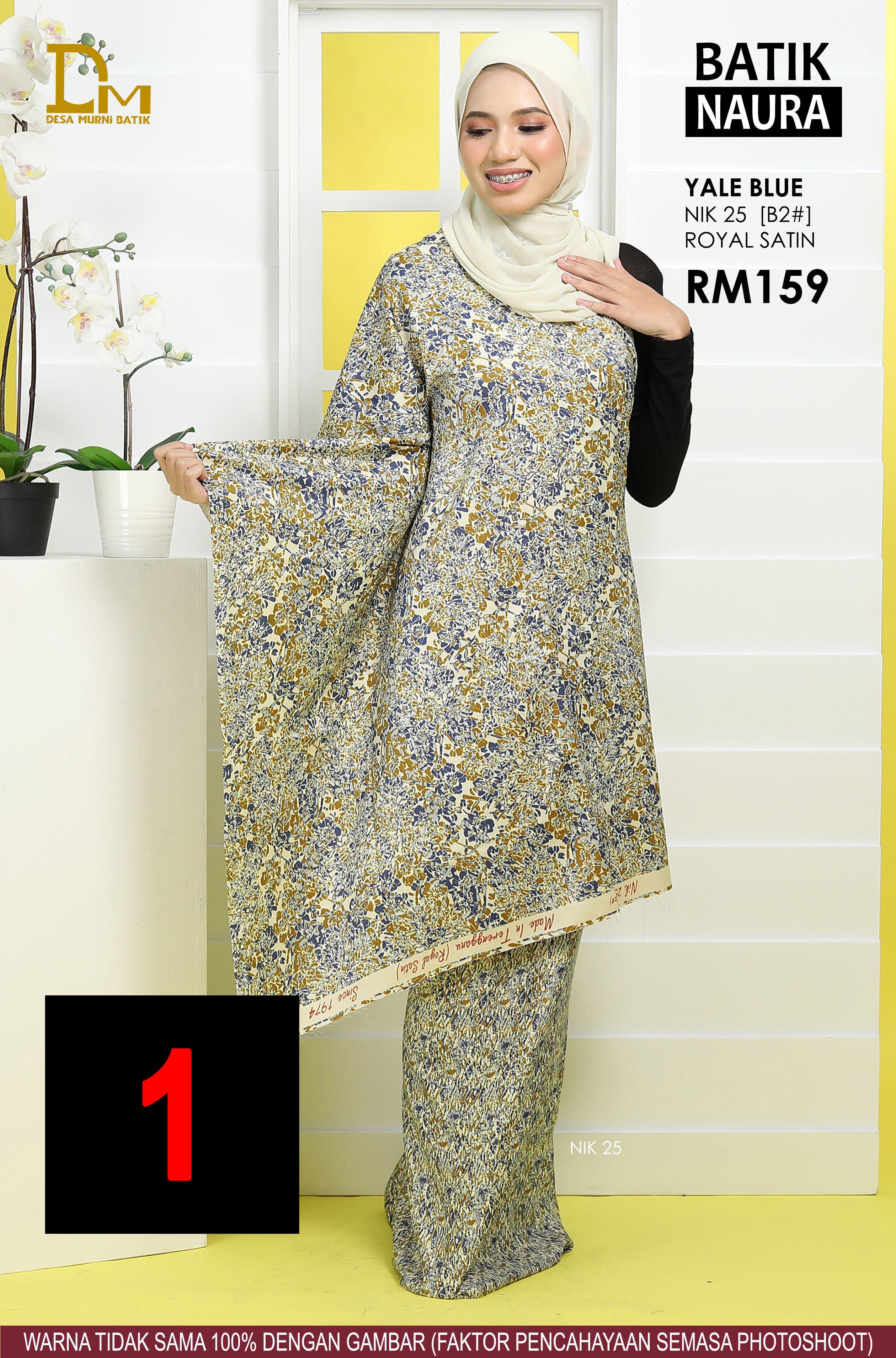 BATIK NAURA ROYAL SATIN NIK 25 YEAL BLUE