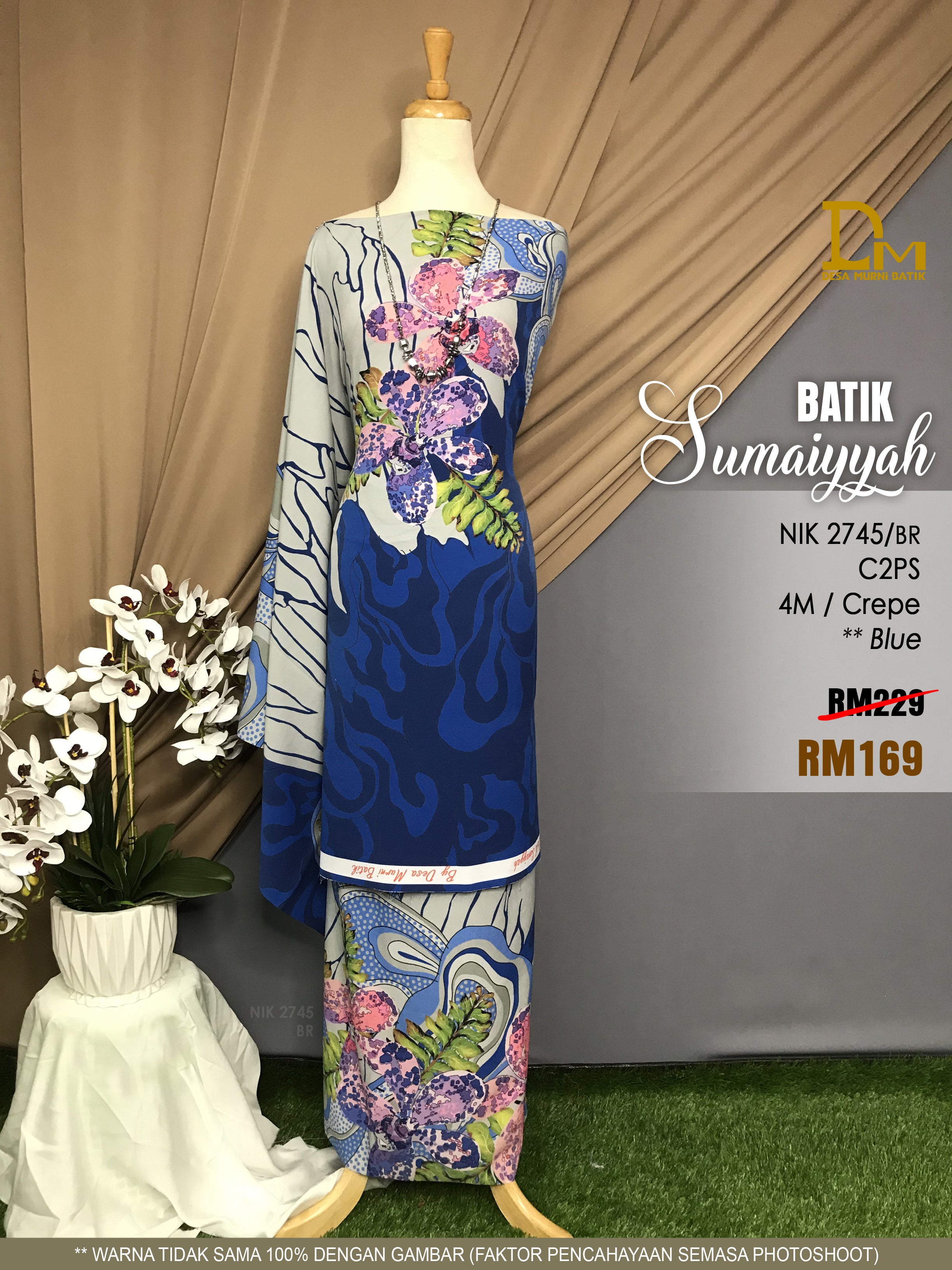 BATIK SUMAIYYAH NIK 2745 CREPE BLUE