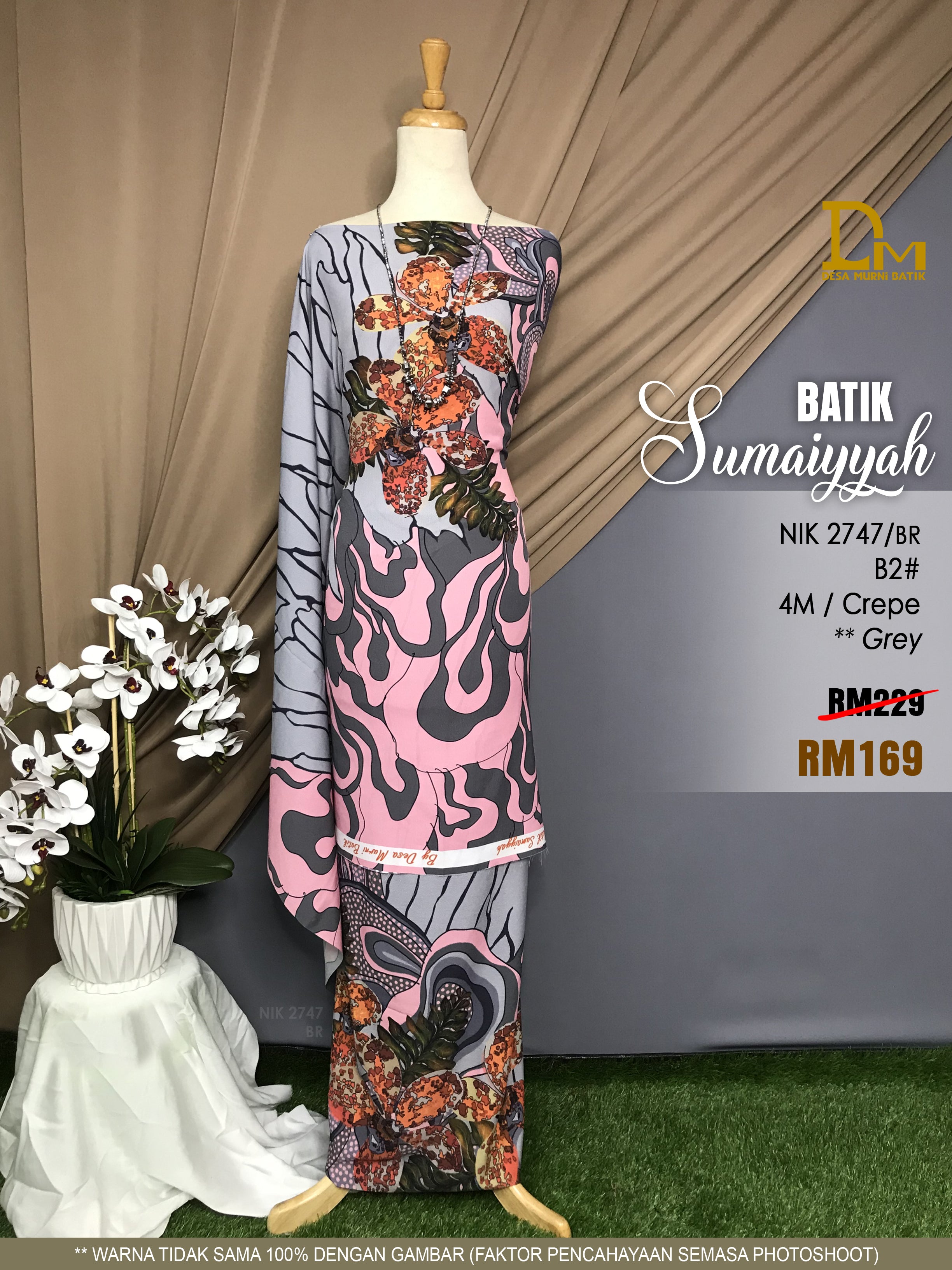 BATIK SUMAIYYAH NIK 2747 CREPE GREY
