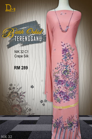 BATIK ORKID TERENGGANU CREPE SILK NIK 32