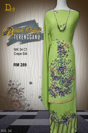BATIK ORKID TERENGGANU CREPE SILK NIK 34
