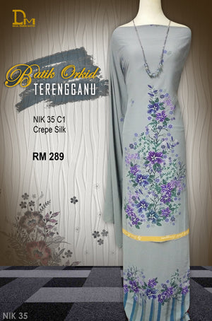 BATIK ORKID TERENGGANU CREPE SILK NIK 35