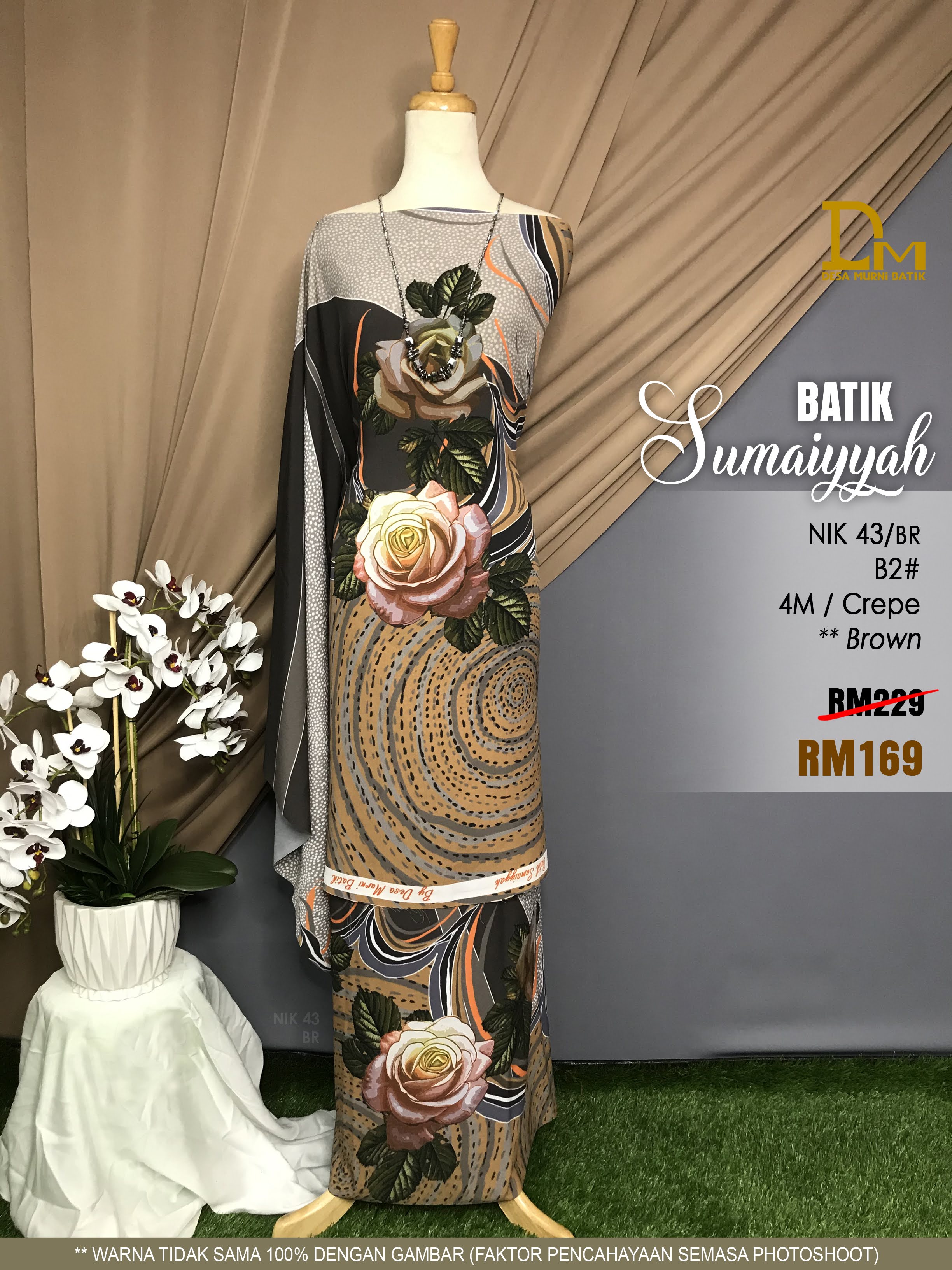 BATIK SUMAIYYAH NIK 43 CREPE BROWN
