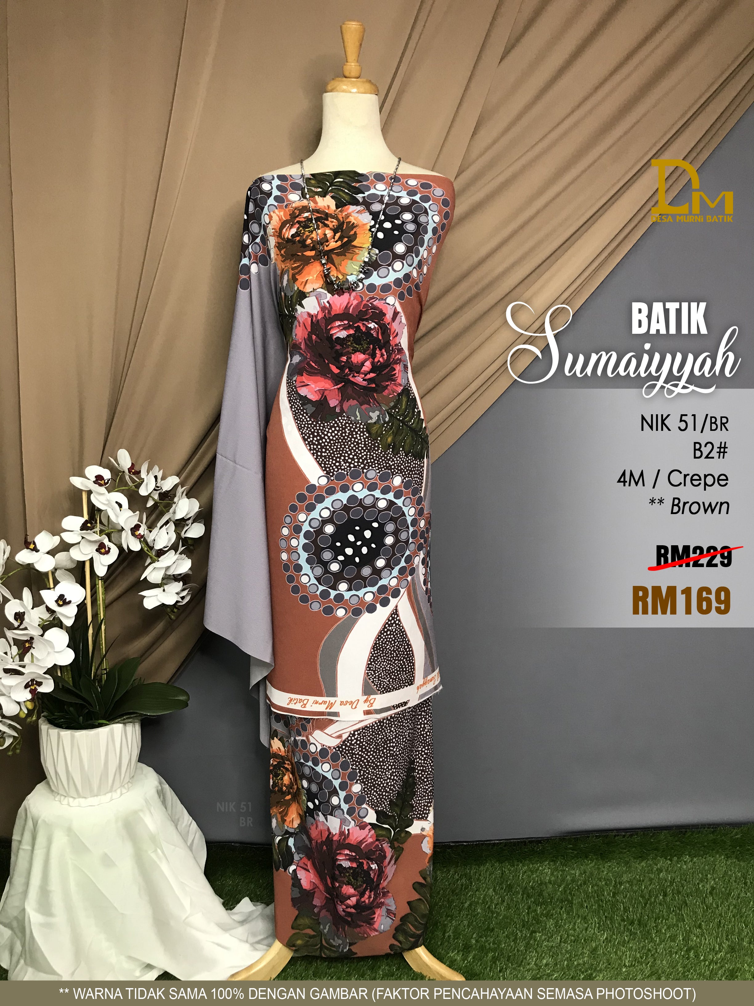 BATIK SUMAIYYAH NIK 51 CREPE BROWN