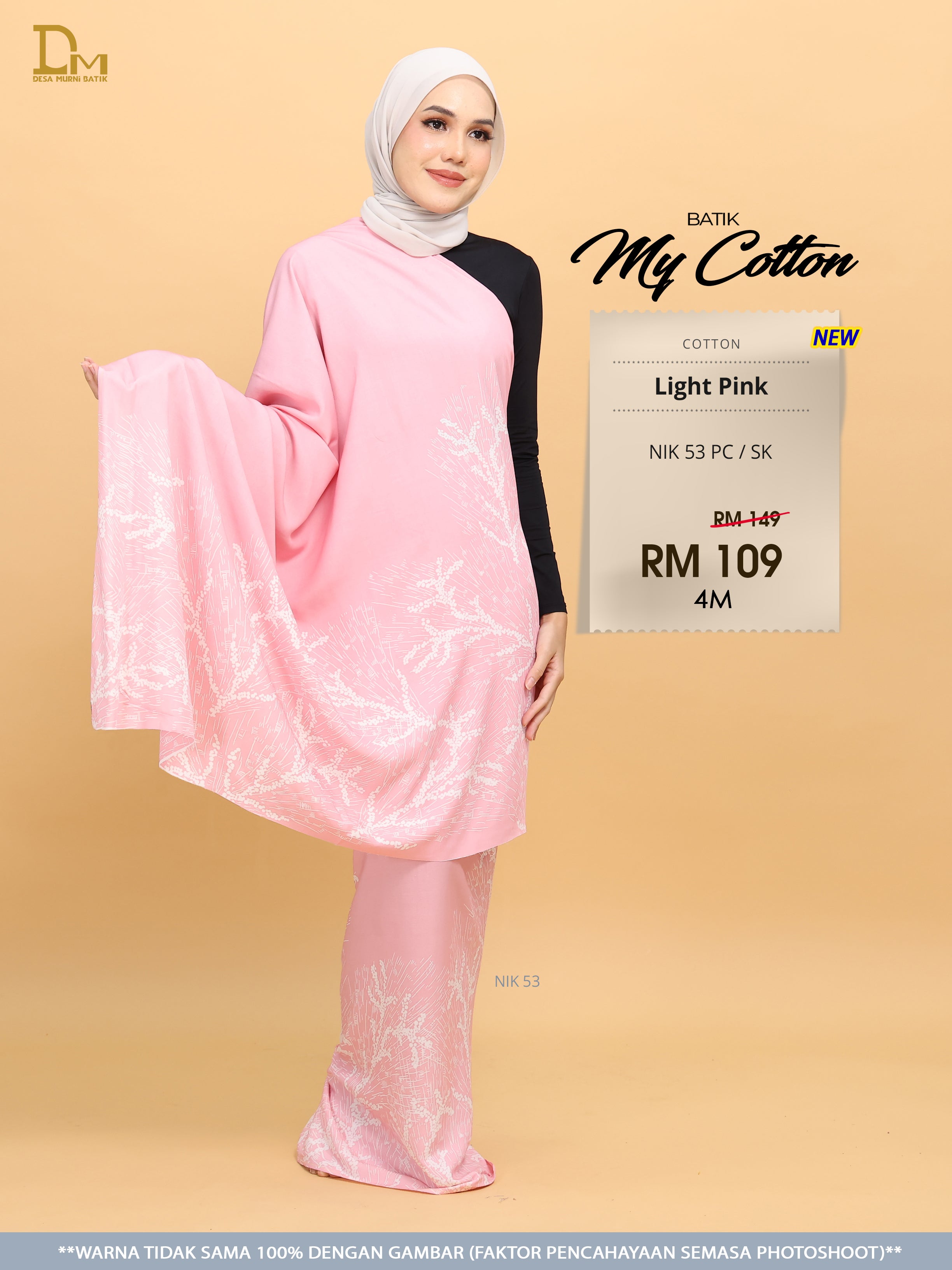 BATIK MY COTTON NIK 53 PC / SK LIGHT PINK