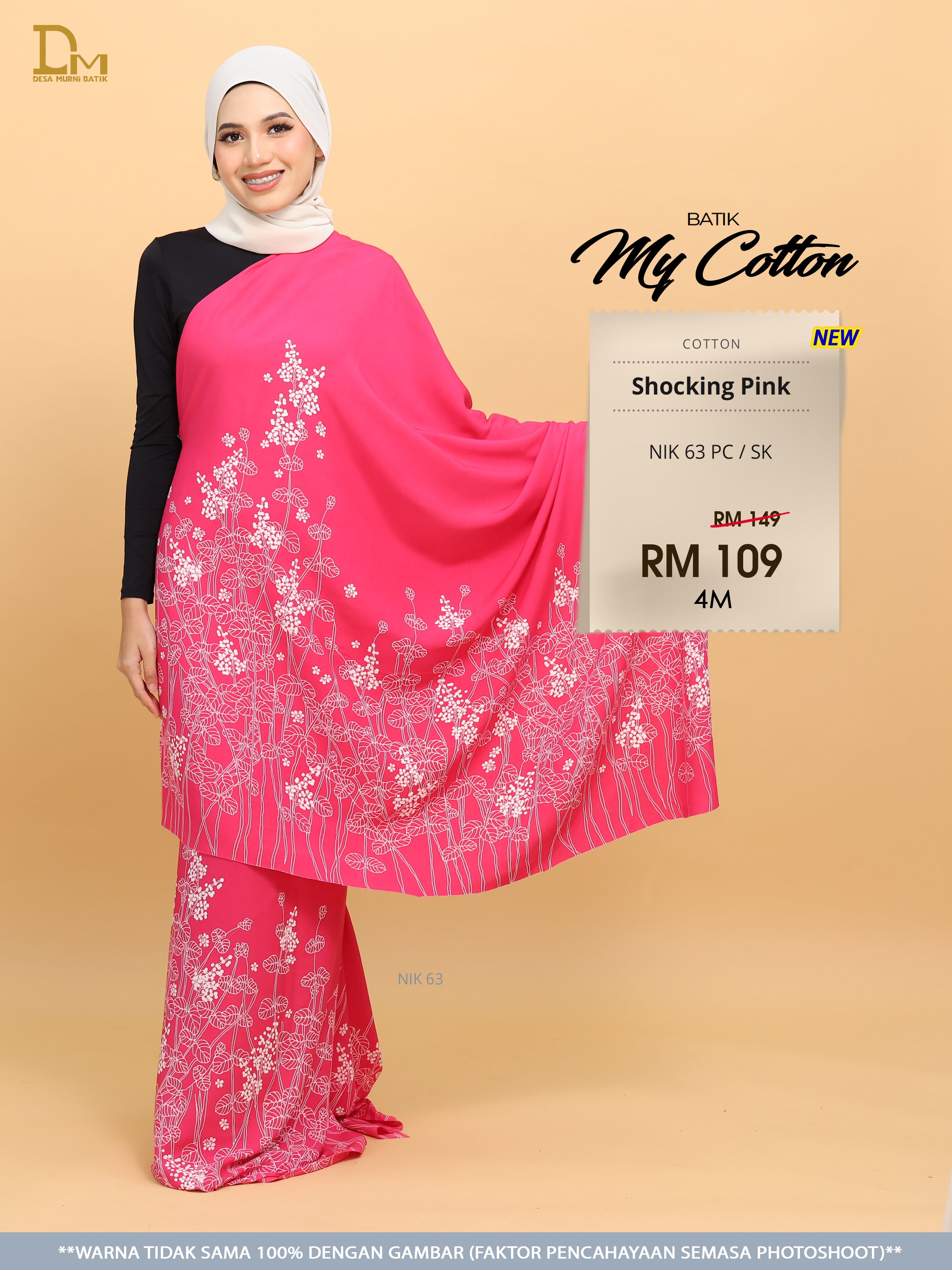 BATIK MY COTTON NIK 63 PC / SK SHOCKING PINK