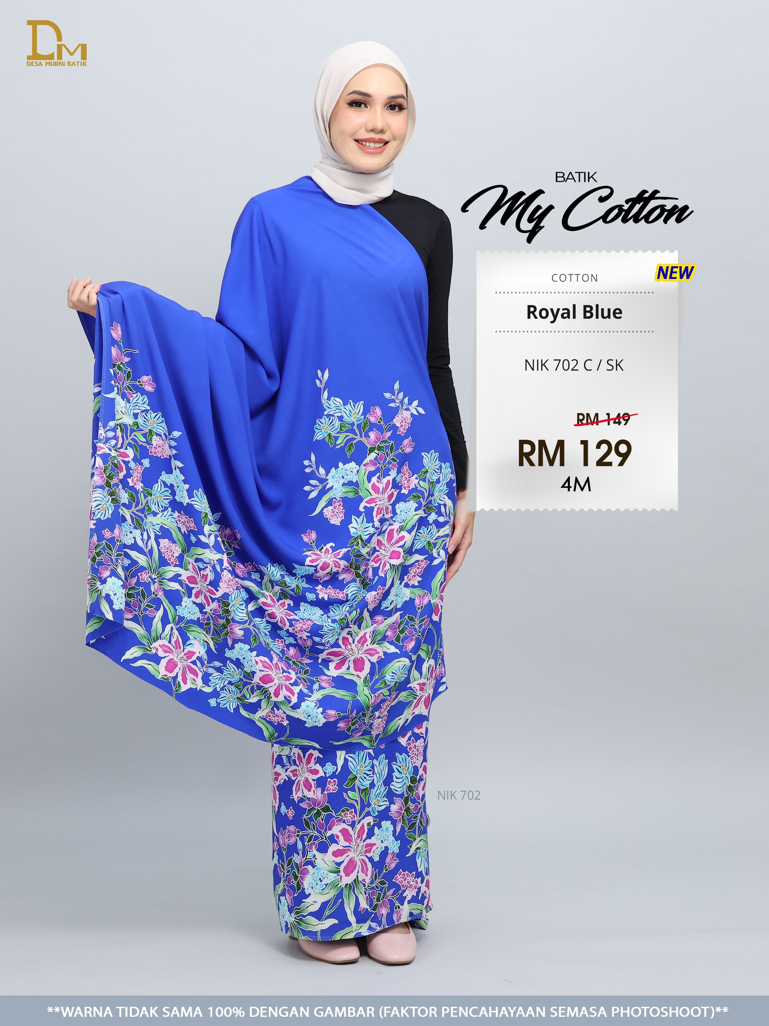 BATIK MY COTTON NIK 702 C / SK ROYAL BLUE