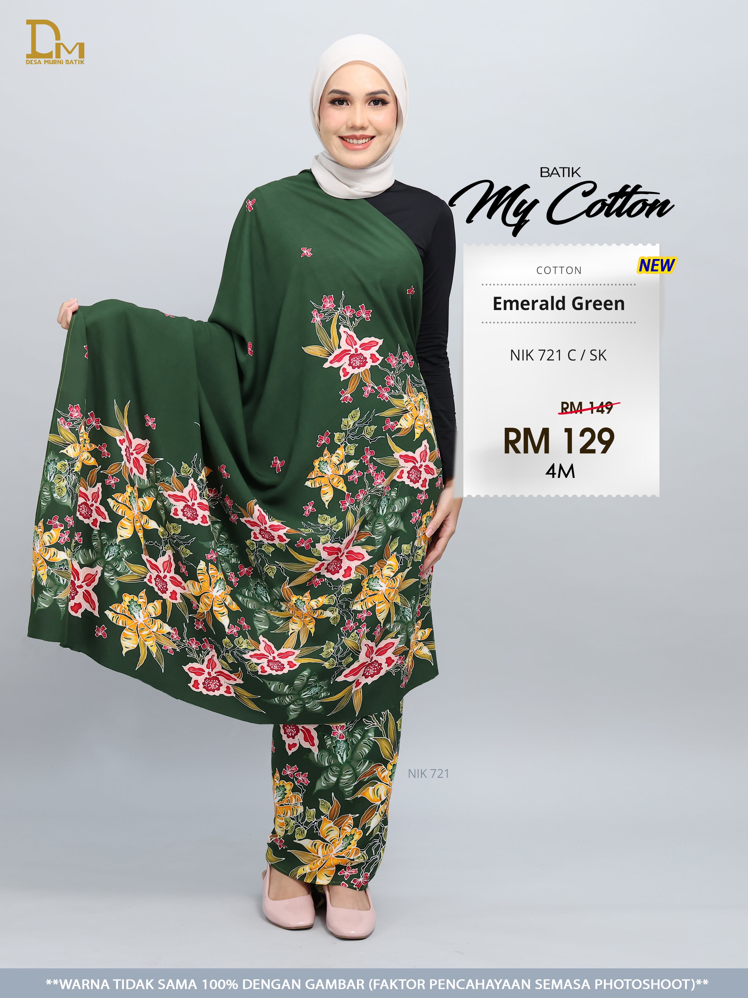 BATIK MY COTTON NIK 721 C / SK EMERALD GREEN