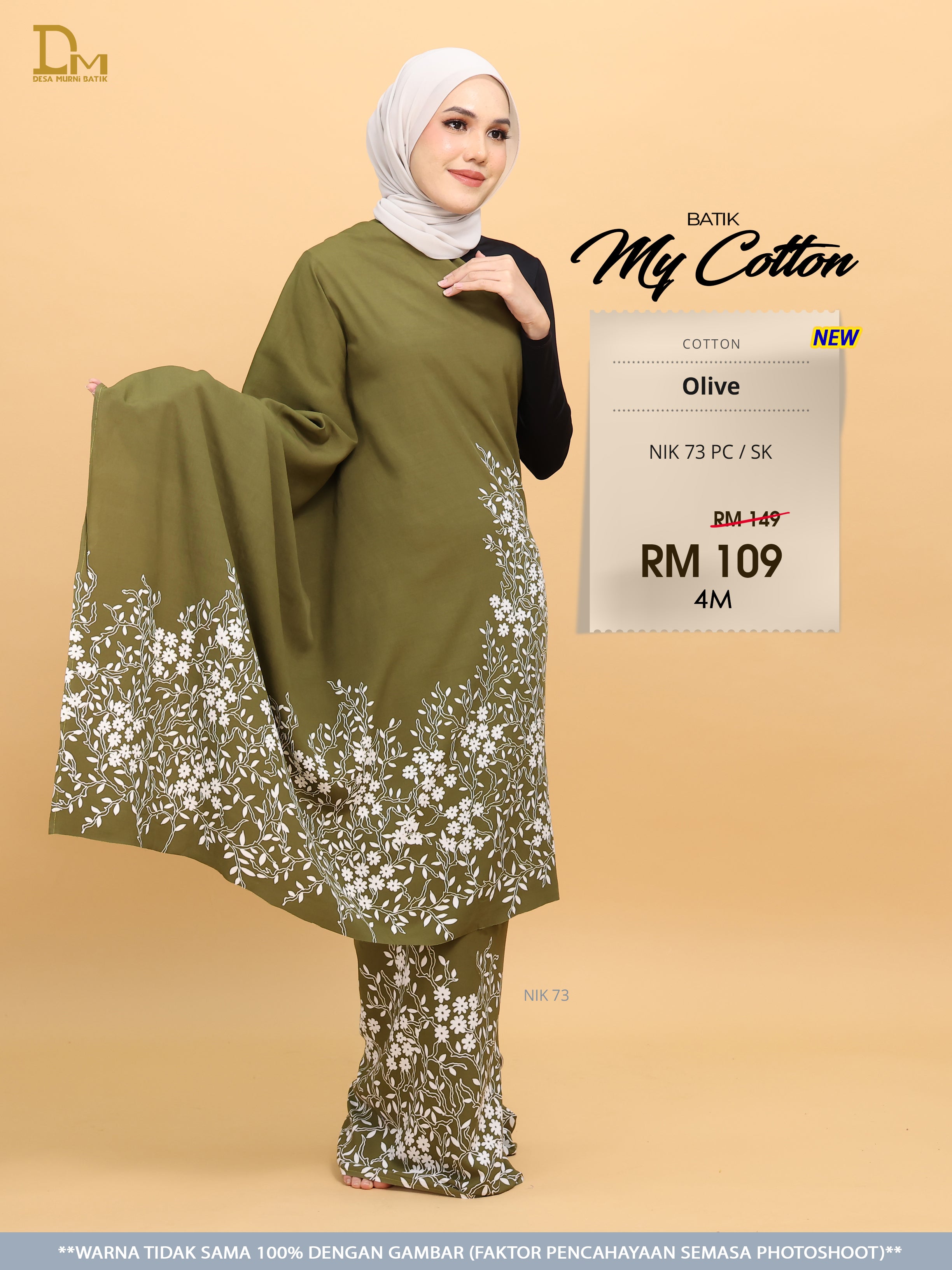 BATIK MY COTTON NIK 73 PC / SK OLIVE