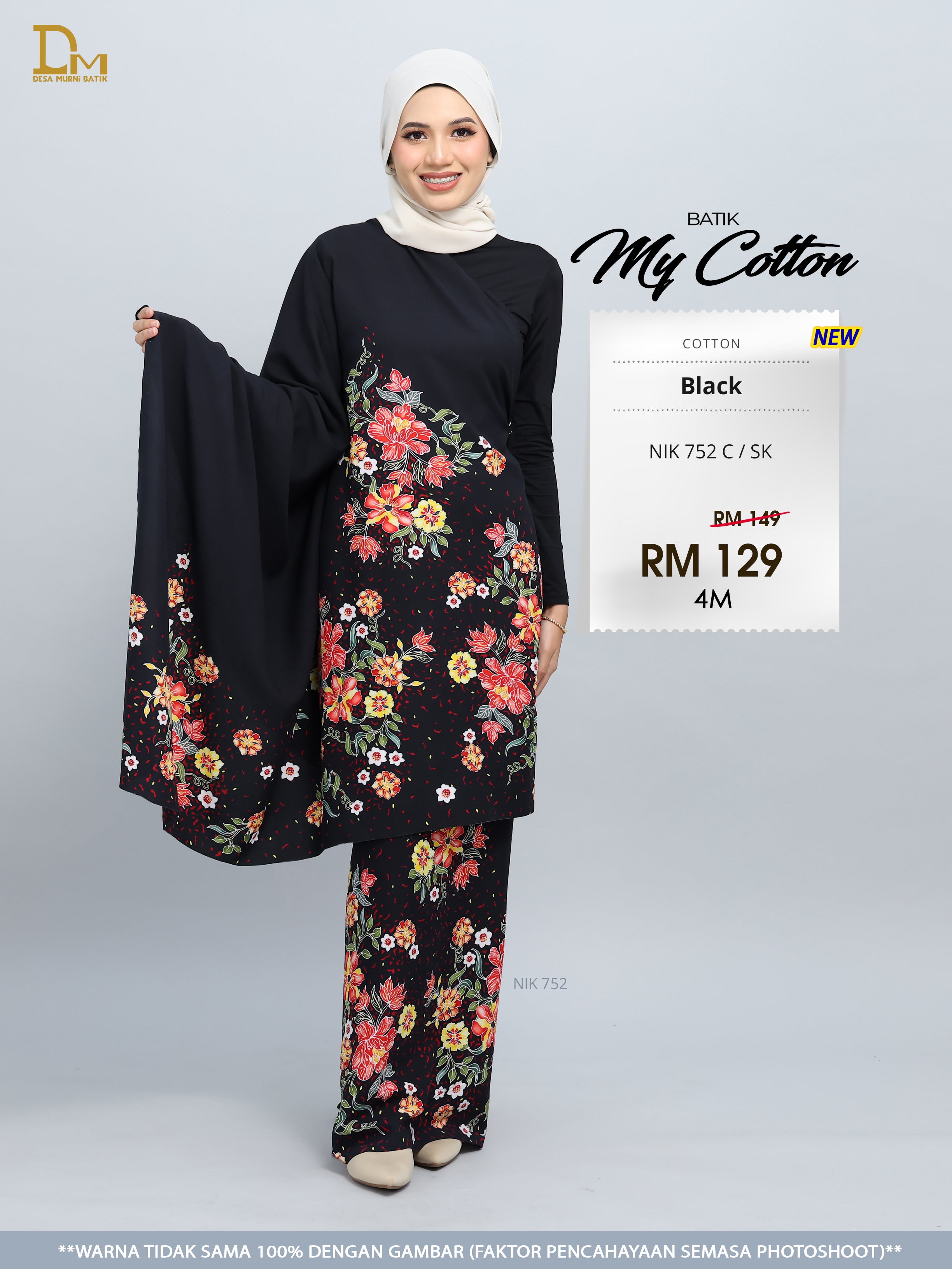 BATIK MY COTTON NIK 752 C / SK BLACK