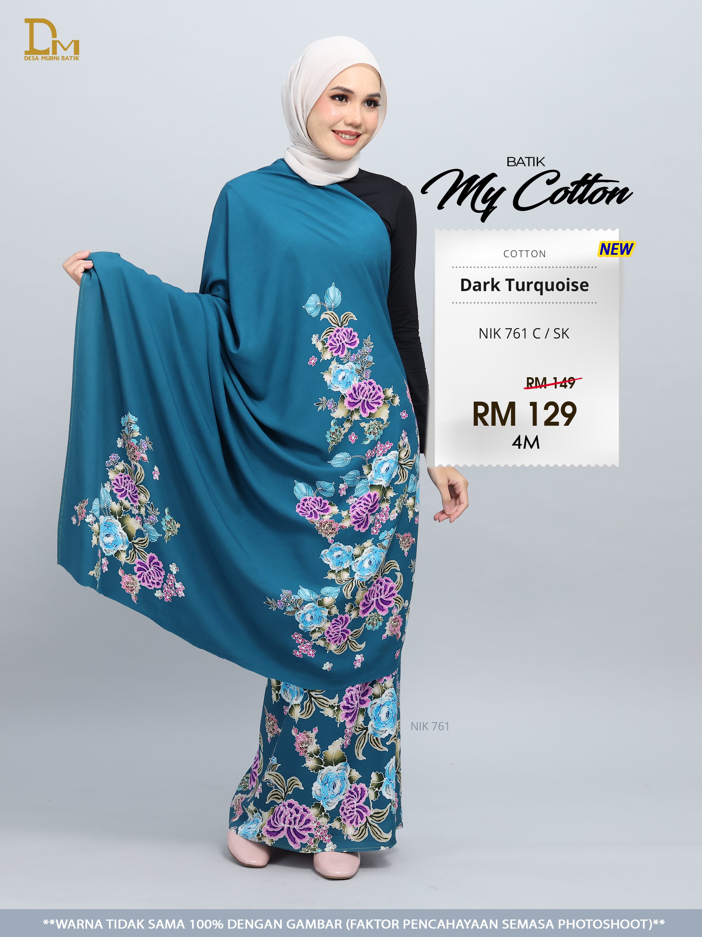 BATIK MY COTTON NIK 761 C / SK DARK TURQUOISE