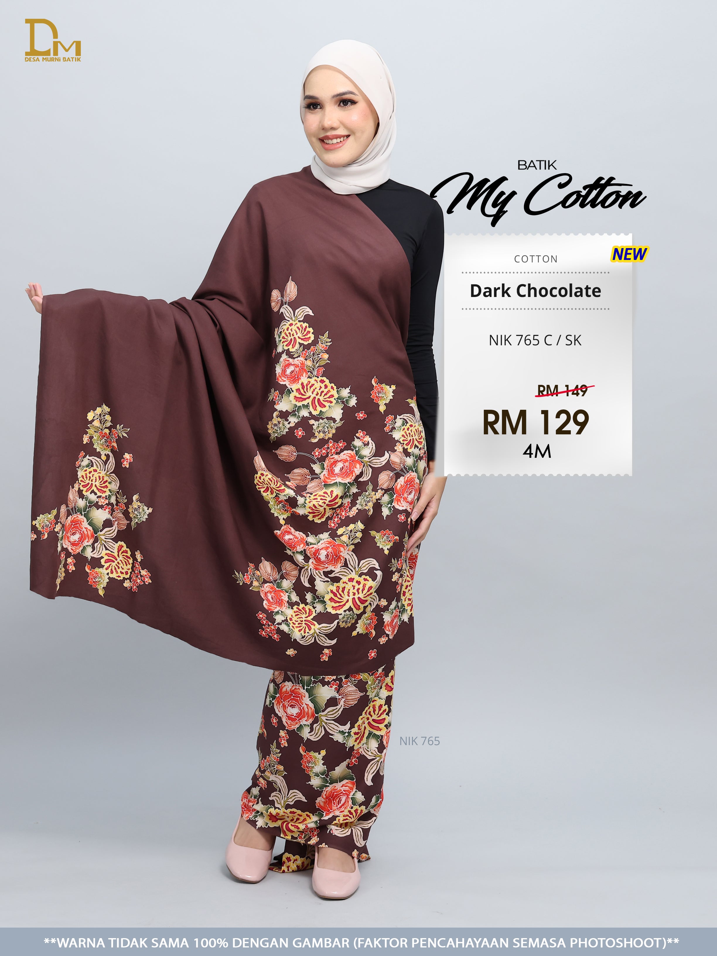 BATIK MY COTTON NIK 765 C / SK DARK CHOCOLATE