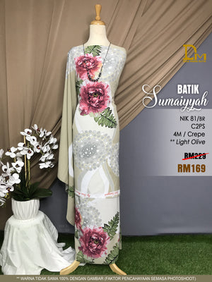 BATIK SUMAIYYAH NIK 81 CREPE LIGHT OLIVE
