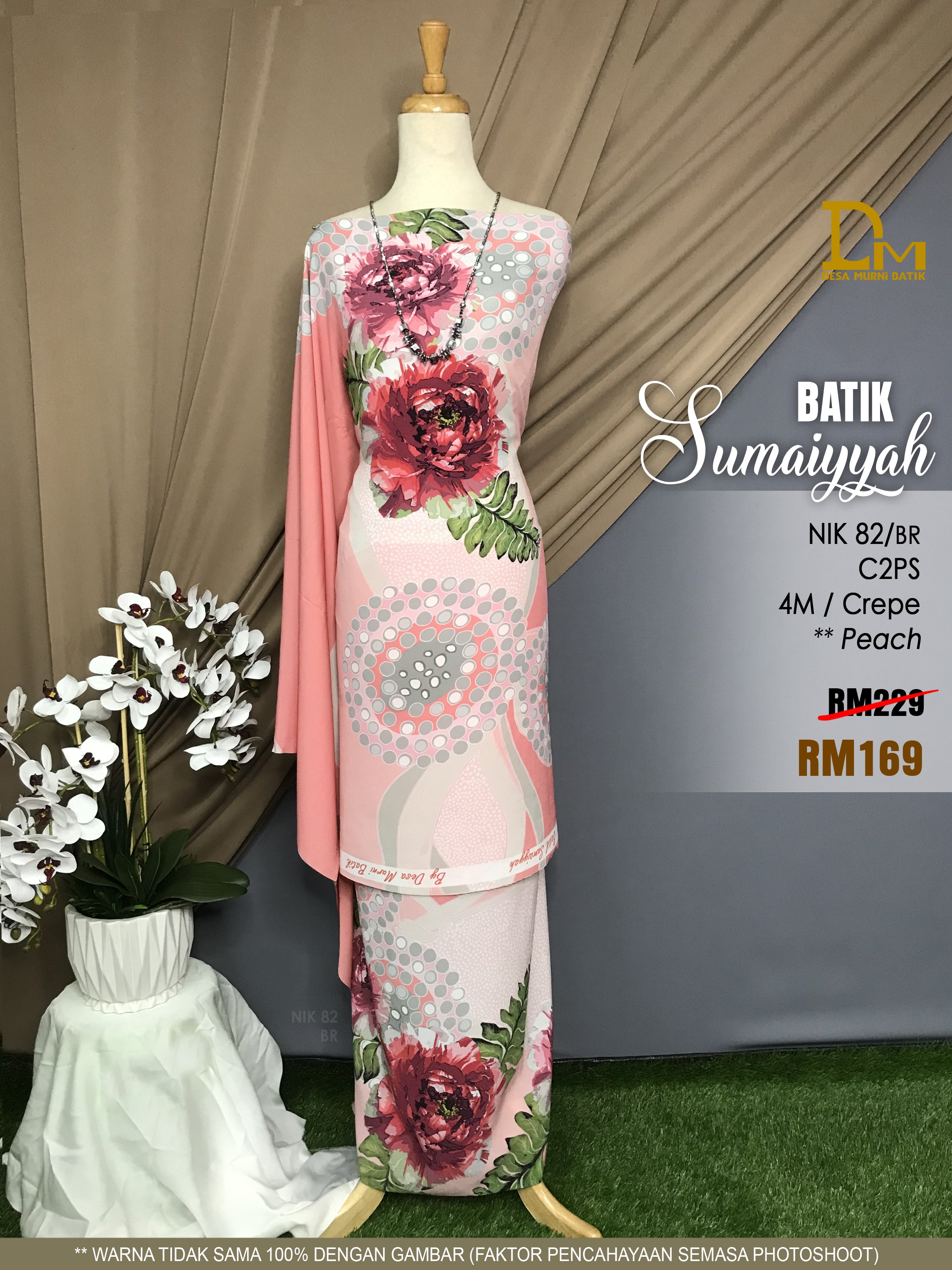 BATIK SUMAIYYAH NIK 82  CREPE PEACH