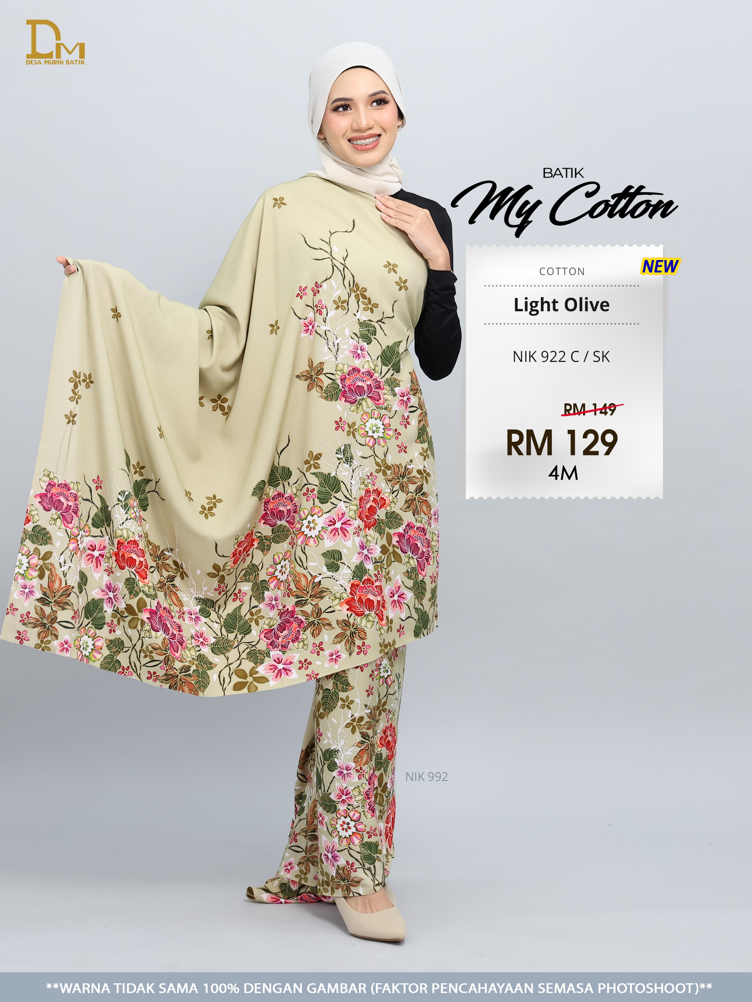 BATIK MY COTTON NIK 922 C / SK LIGHT OLIVE