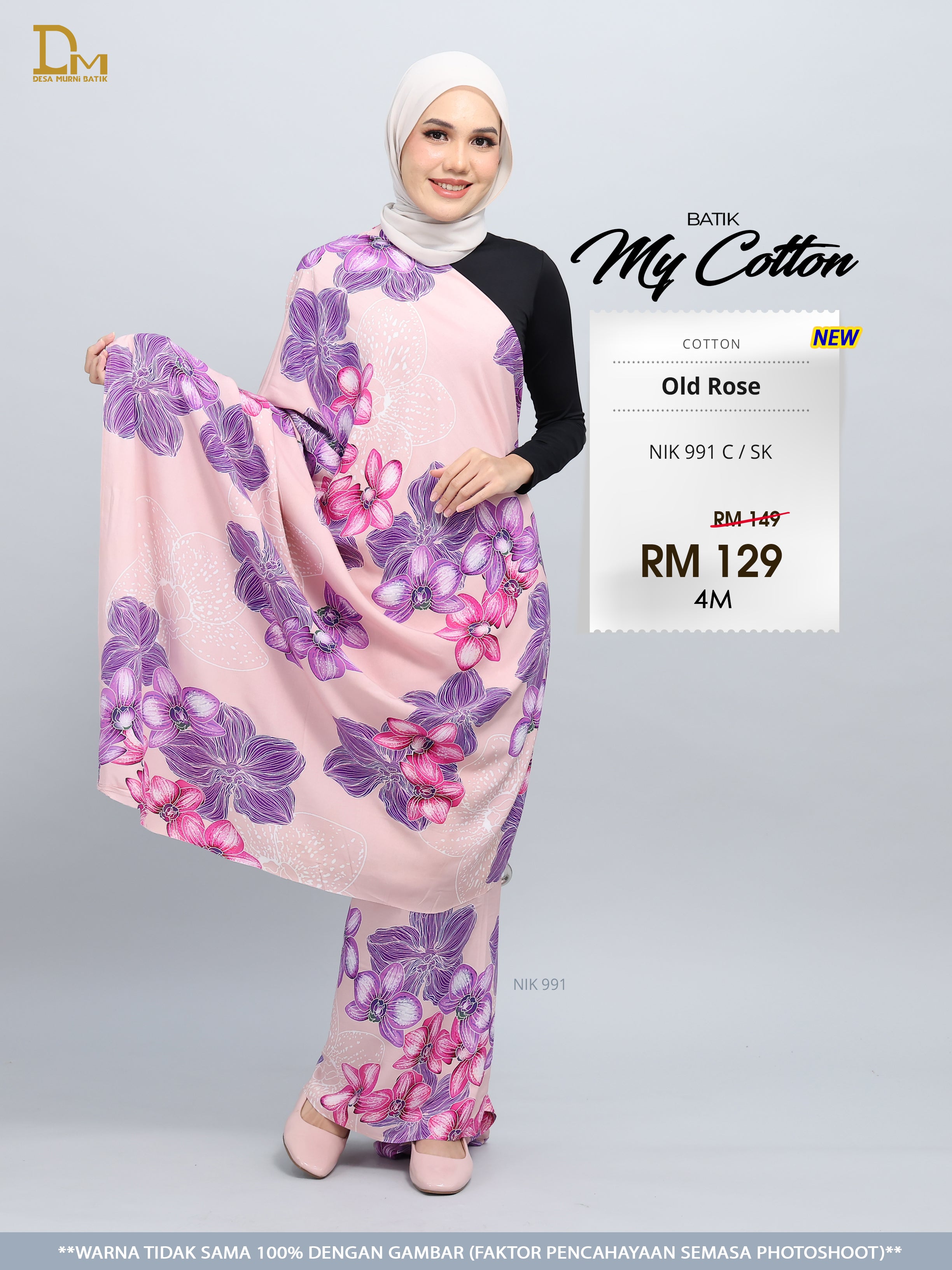 BATIK MY COTTON NIK 991 C / SK OLD ROSE