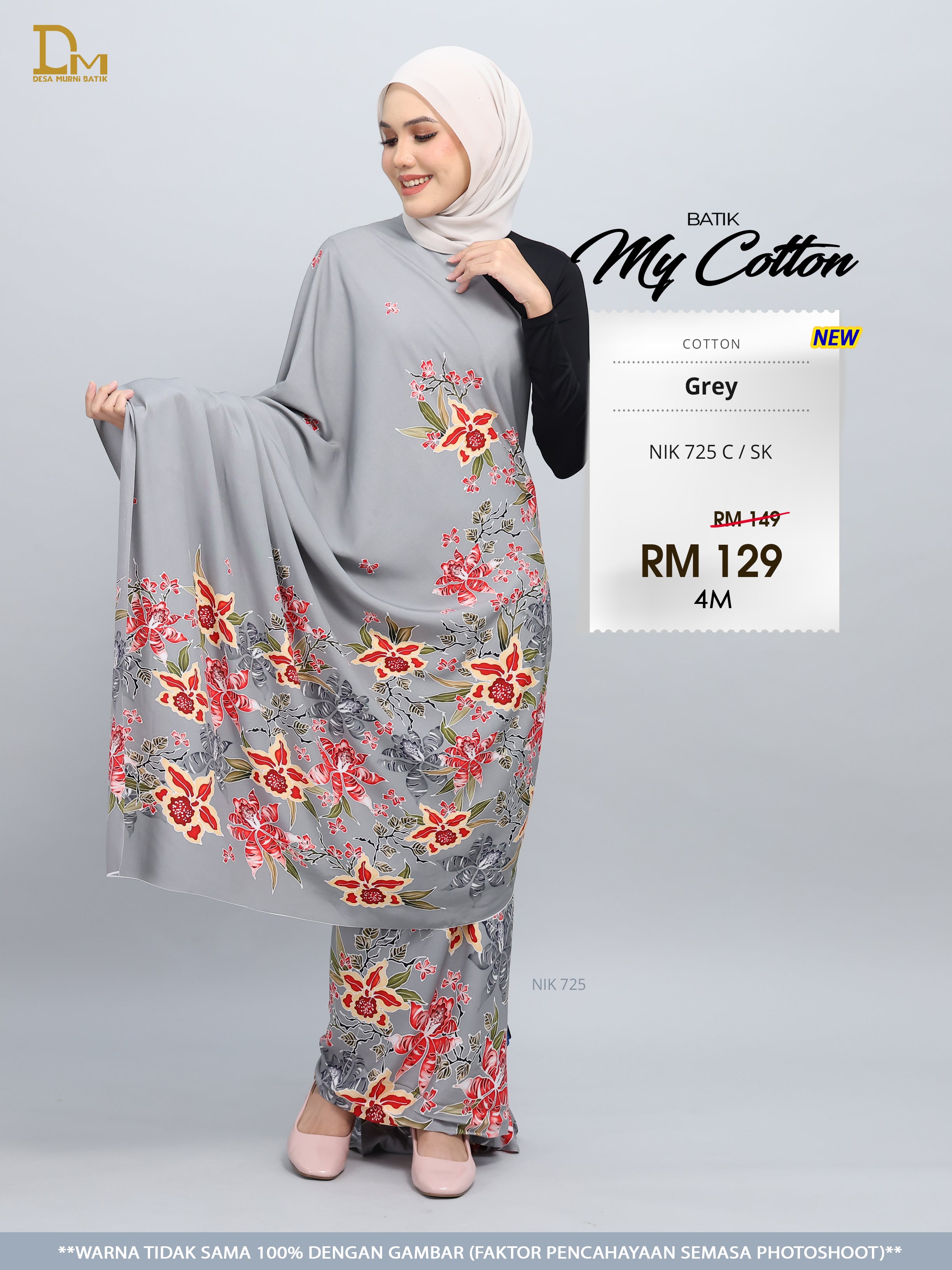BATIK MY COTTON NIK 725 C / SK GREY