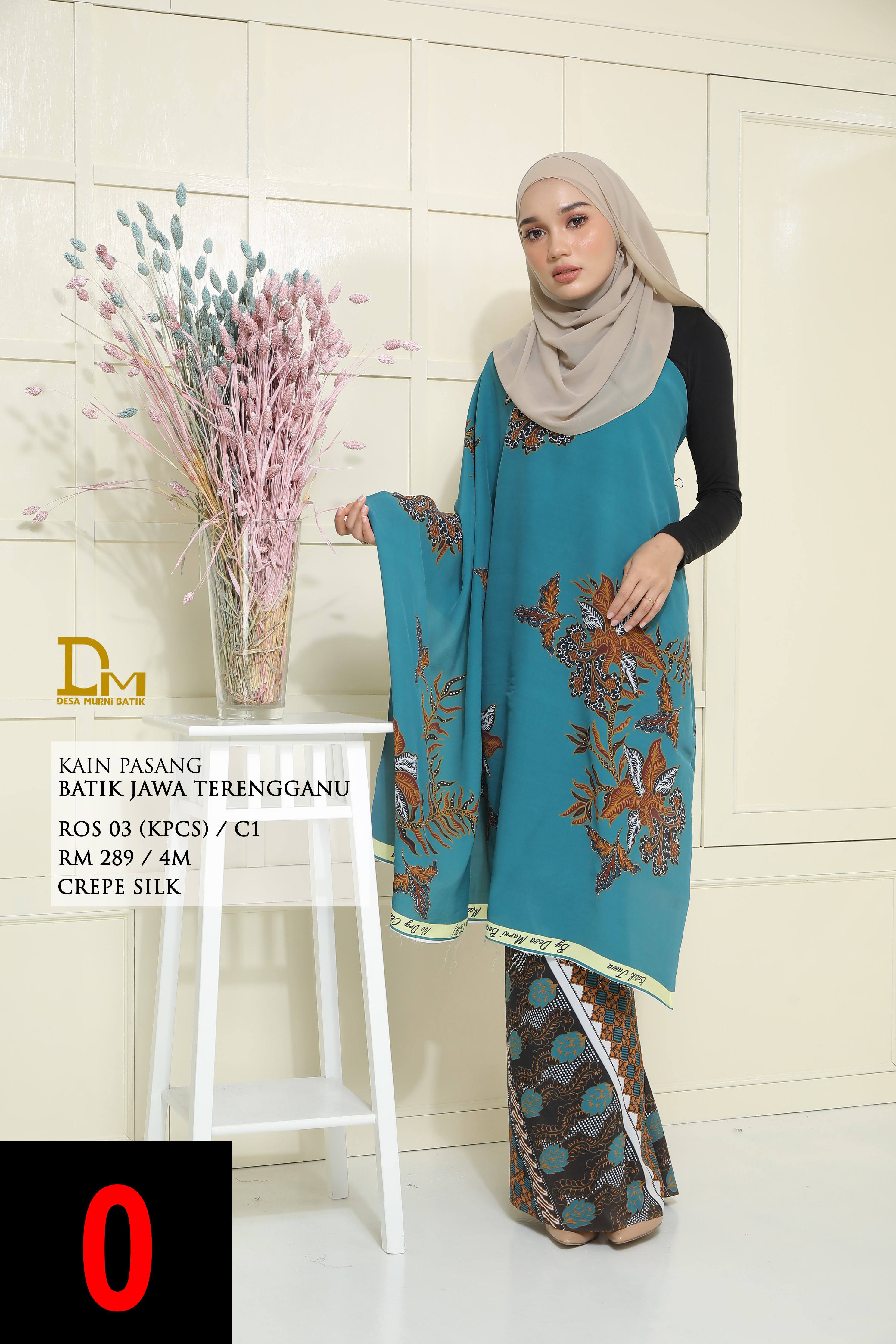BATIK JAWA TERENGGANU ROS 03 CREPE SILK