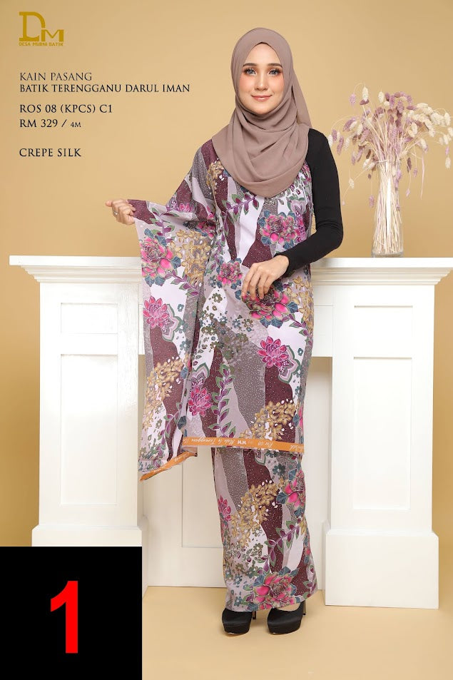 BATIK TERENGGANU DARUL IMAN CREPE SILK ROS 08