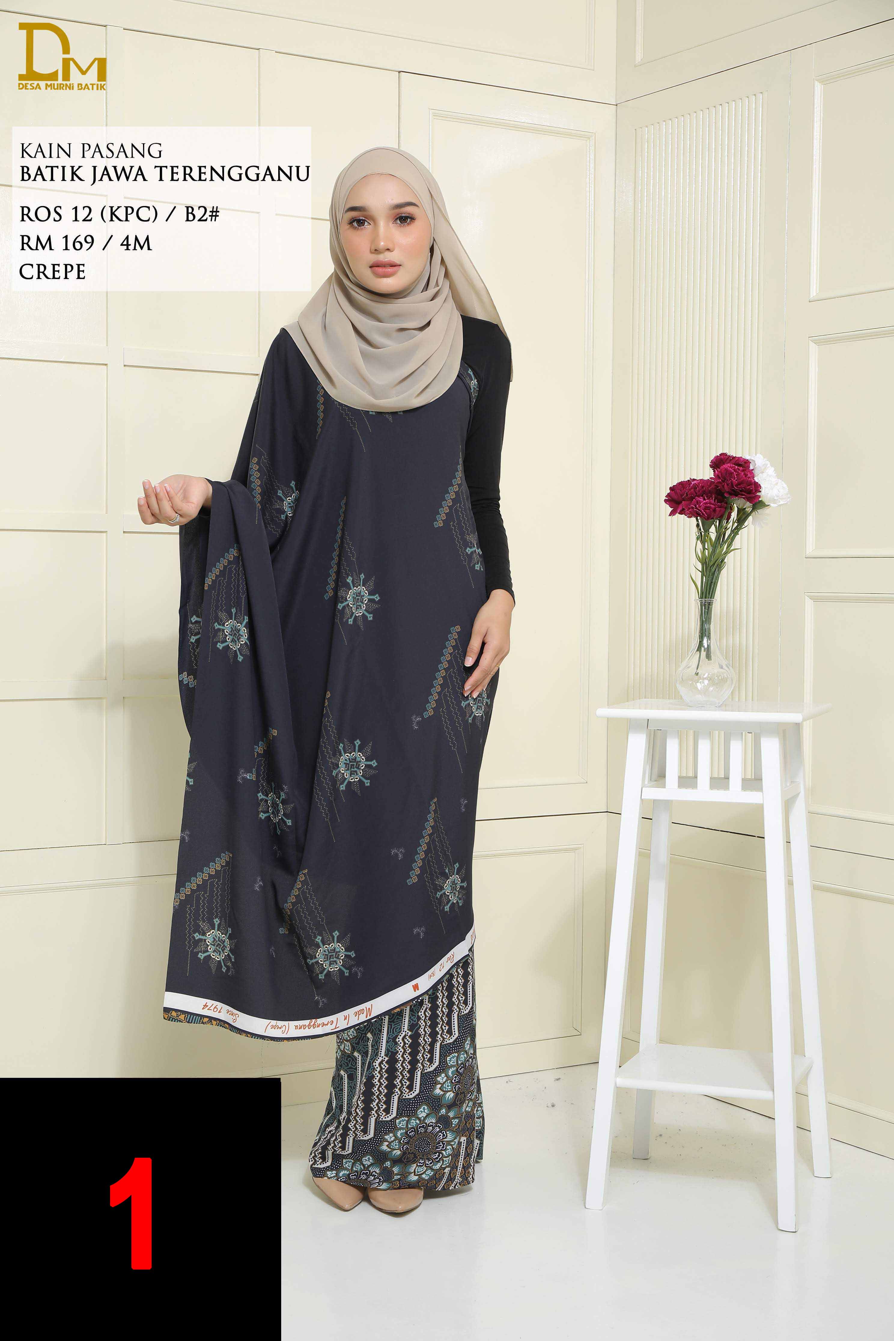 BATIK JAWA TERENGGANU ROS 12 CREPE