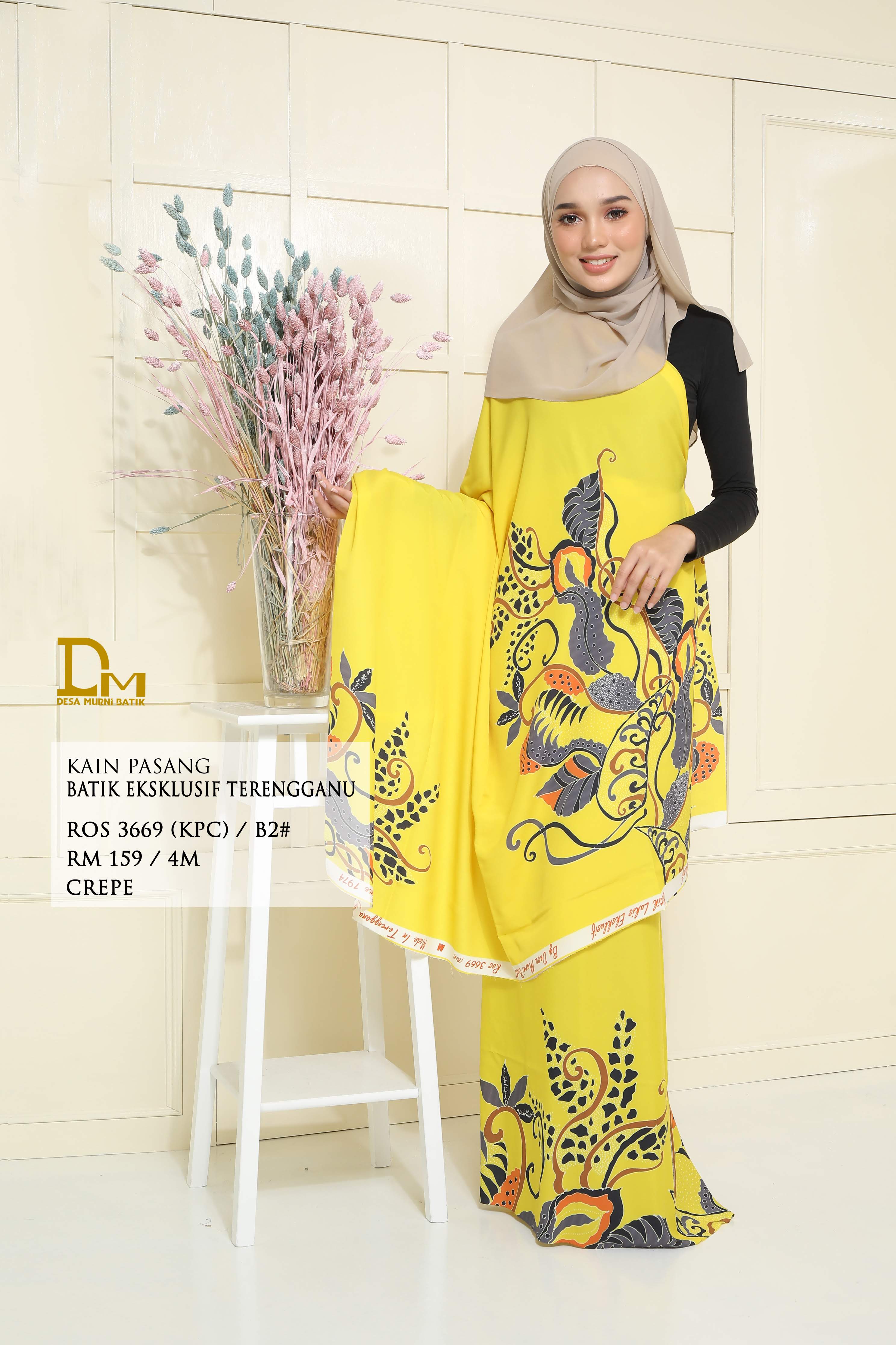BATIK EKSKLUSIF TERENGGANU CREPE ROS 3669