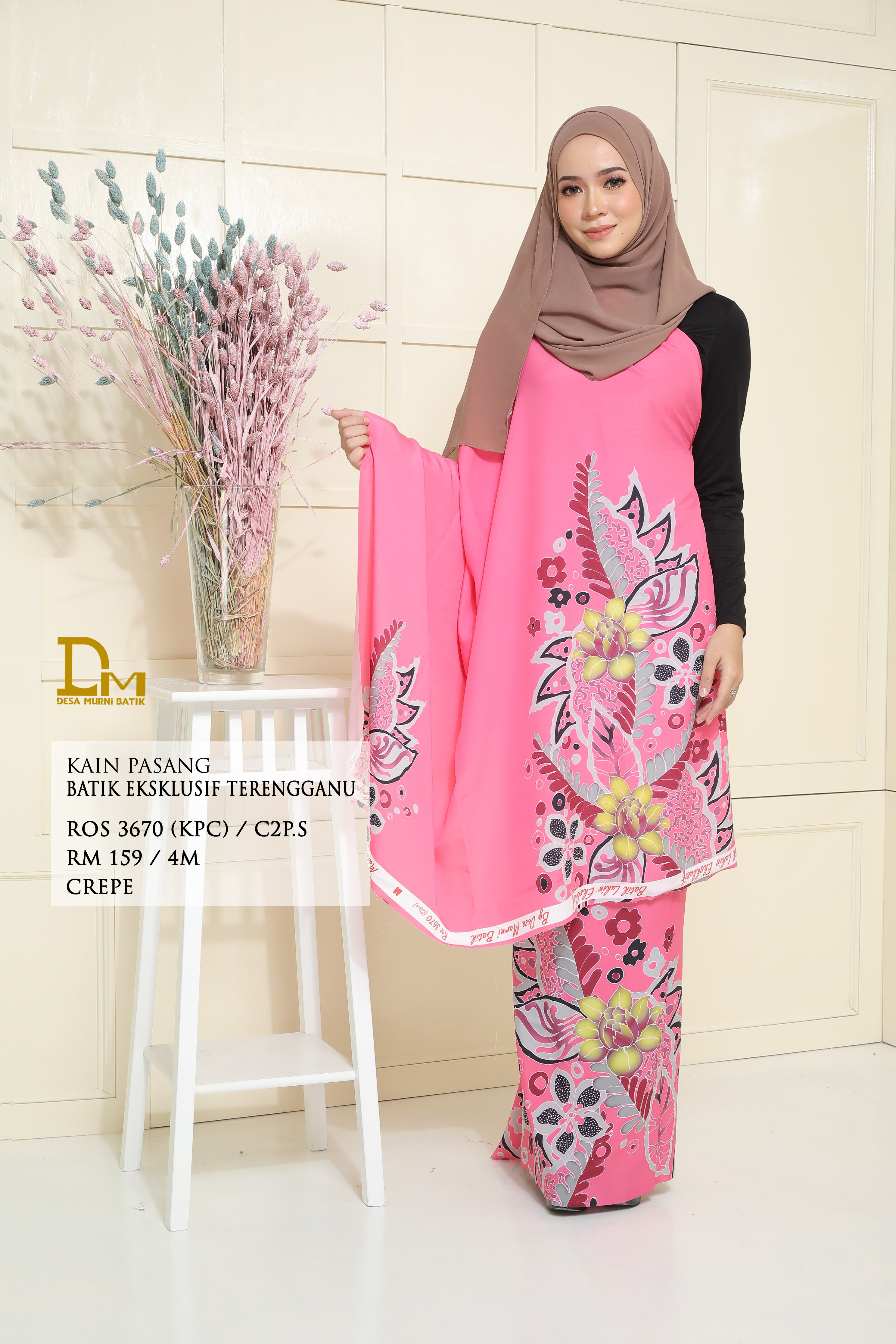 BATIK EKSKLUSIF TERENGGANU CREPE ROS 3670