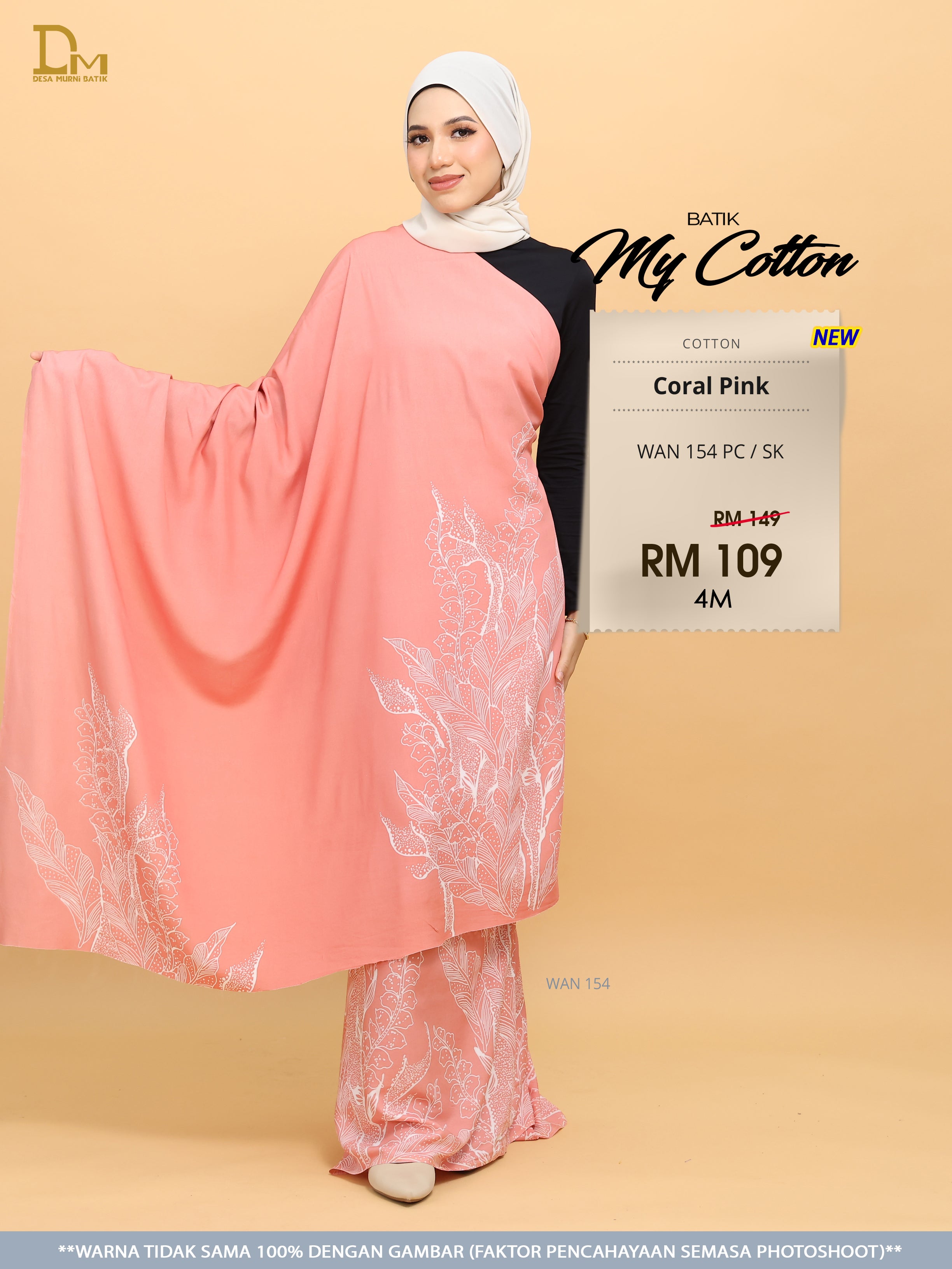 BATIK MY COTTON WAN 154 PC / SK CORAL PINK