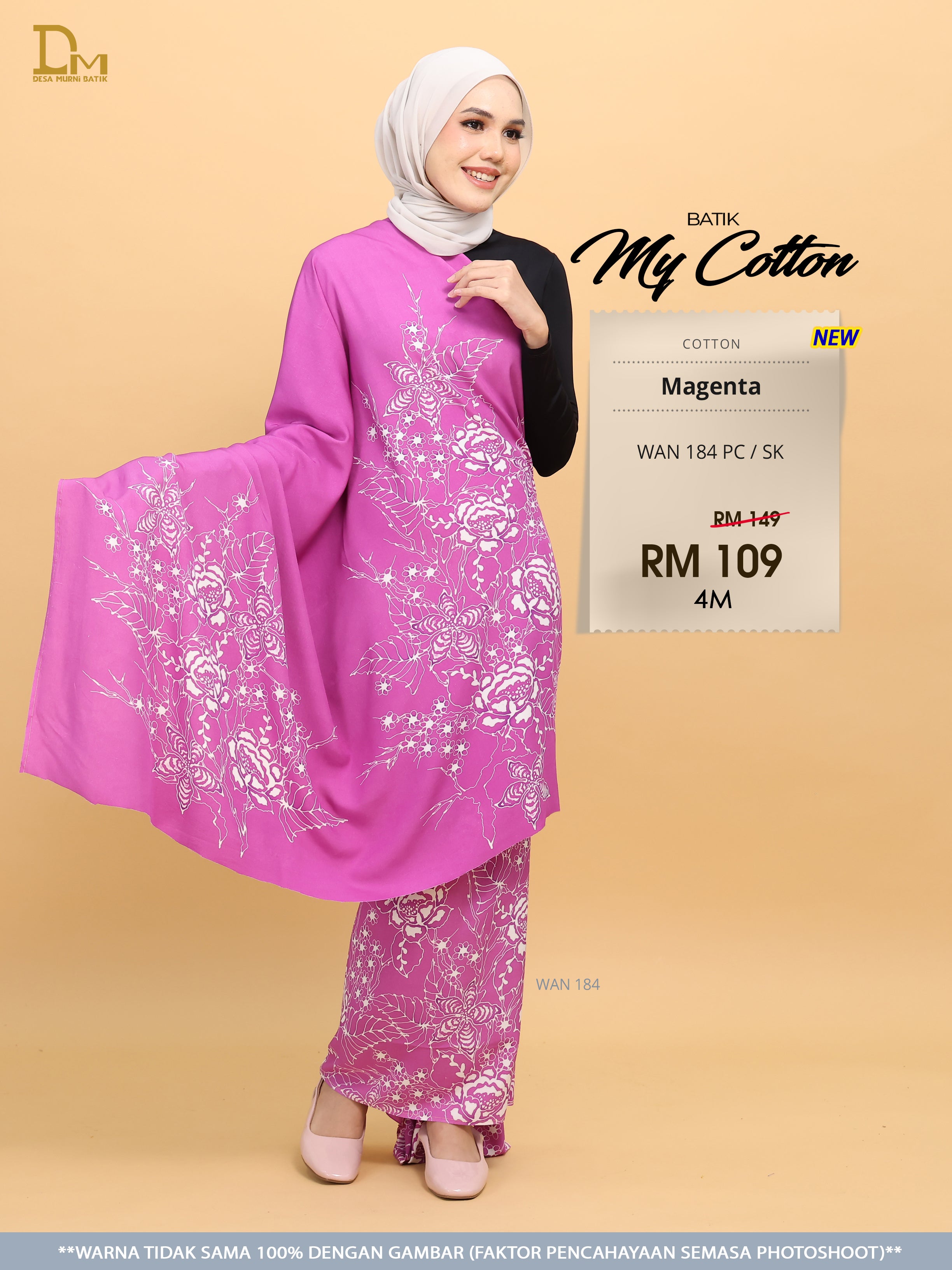 BATIK MY COTTON WAN 184 PC / SK MAGENTA