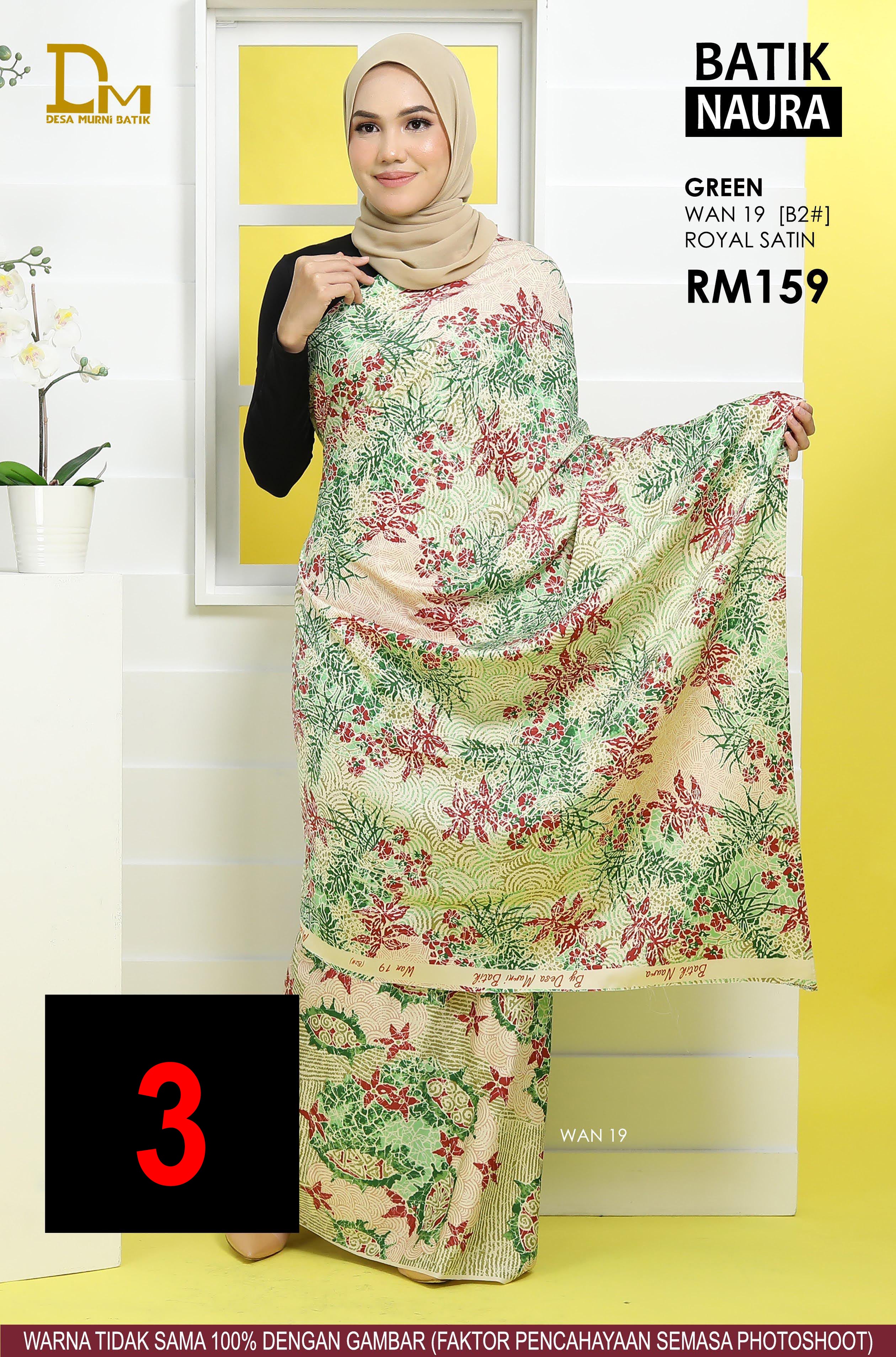 BATIK NAURA ROYAL SATIN WAN 19 GREEN