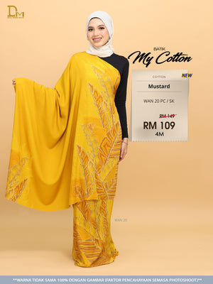 BATIK MY COTTON WAN 20 PC / SK MUSTARD