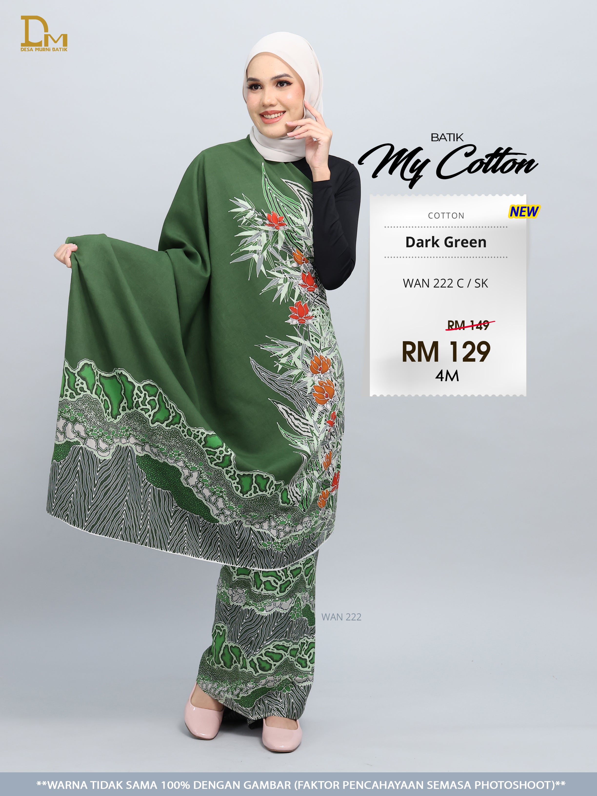 BATIK MY COTTON WAN 222 C / SK DARK GREEN