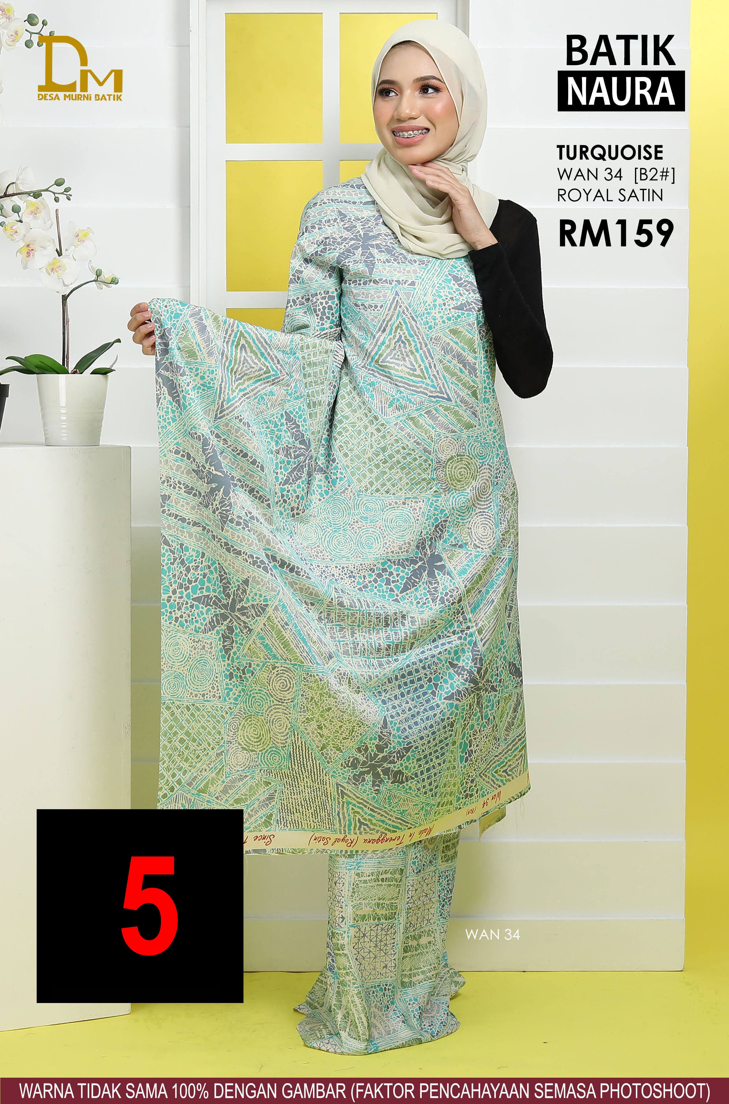 BATIK NAURA ROYAL SATIN WAN 34 TURQUOISE