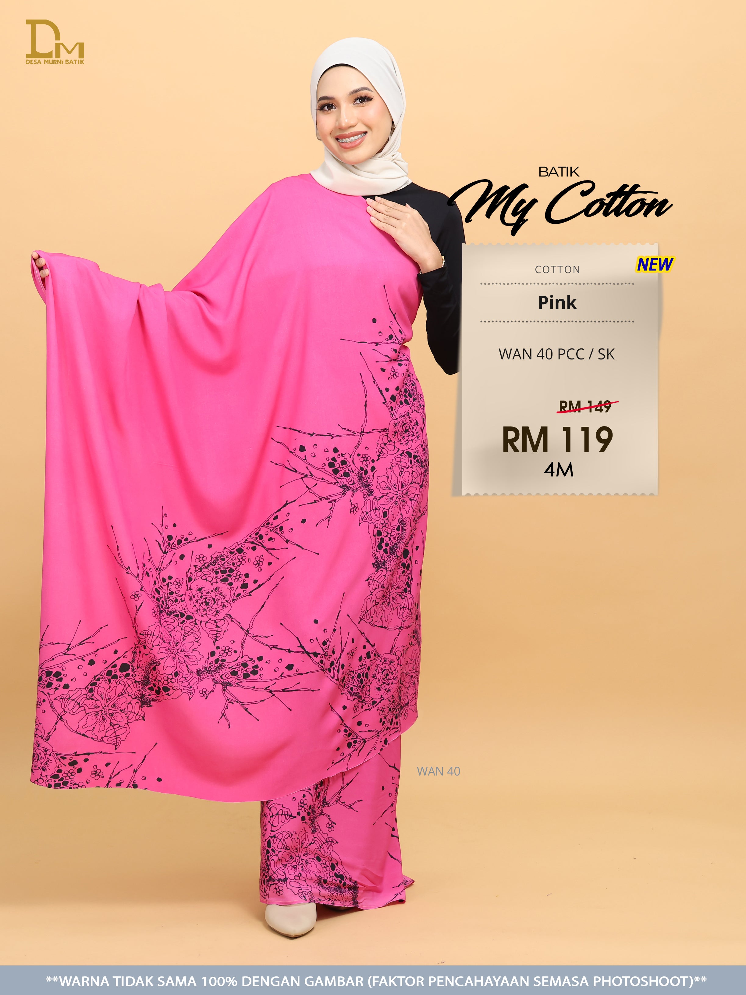 BATIK MY COTTON WAN 40 PCC / SK PINK