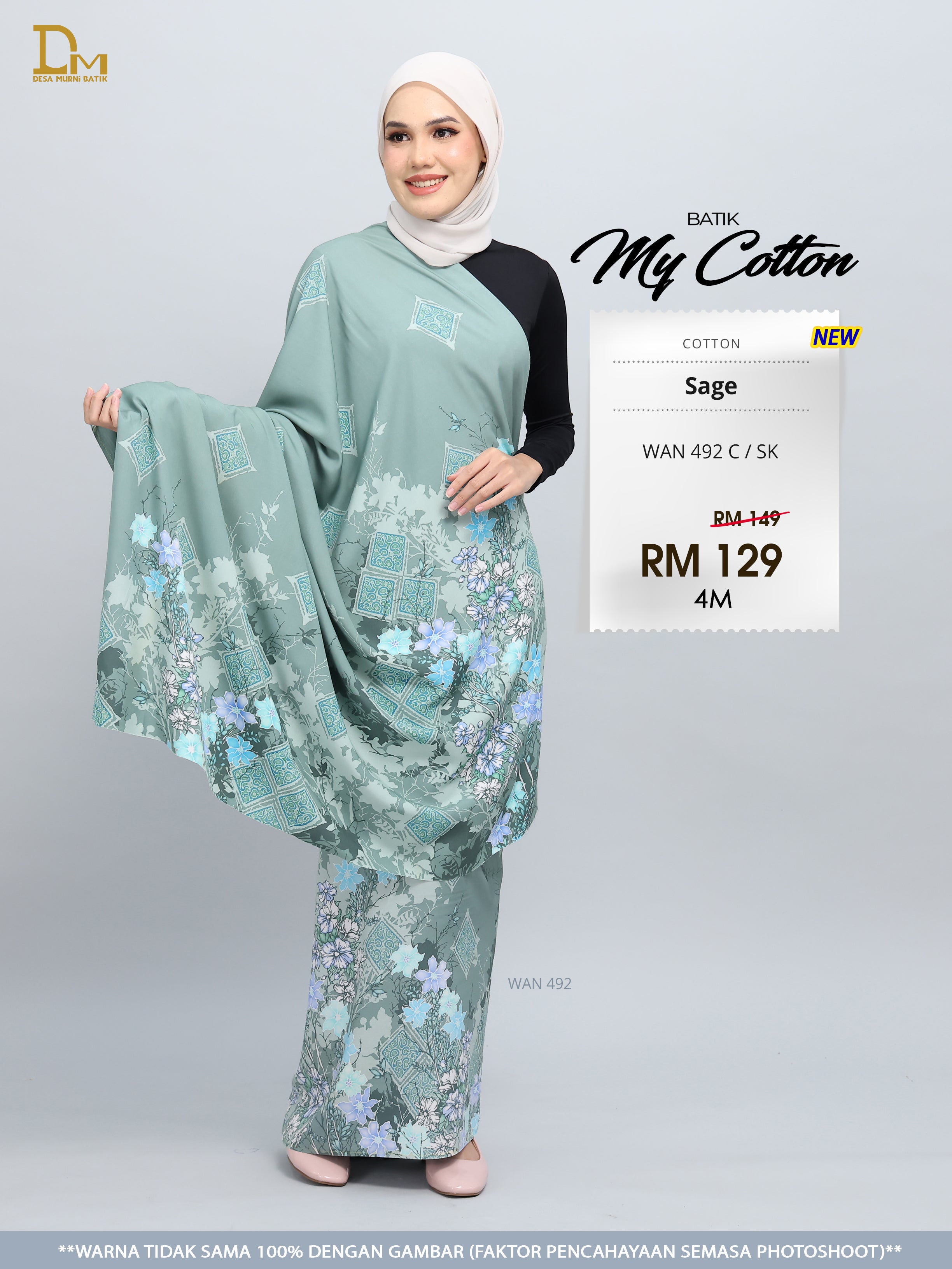 BATIK MY COTTON WAN 492 C / SK SAGE