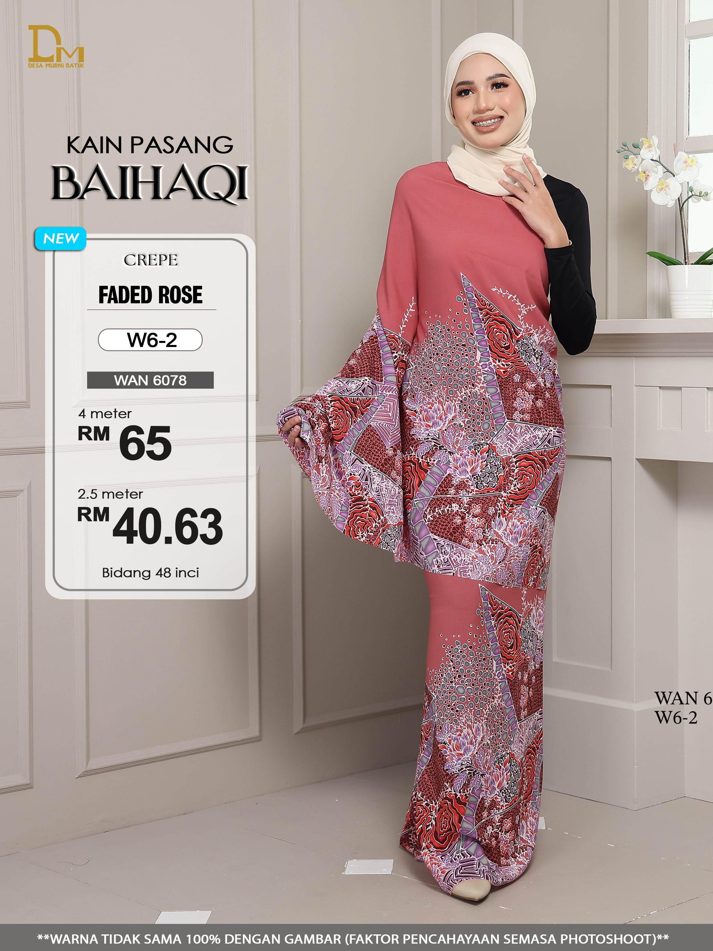 BAIHAQI W 6-2 FADED ROSE