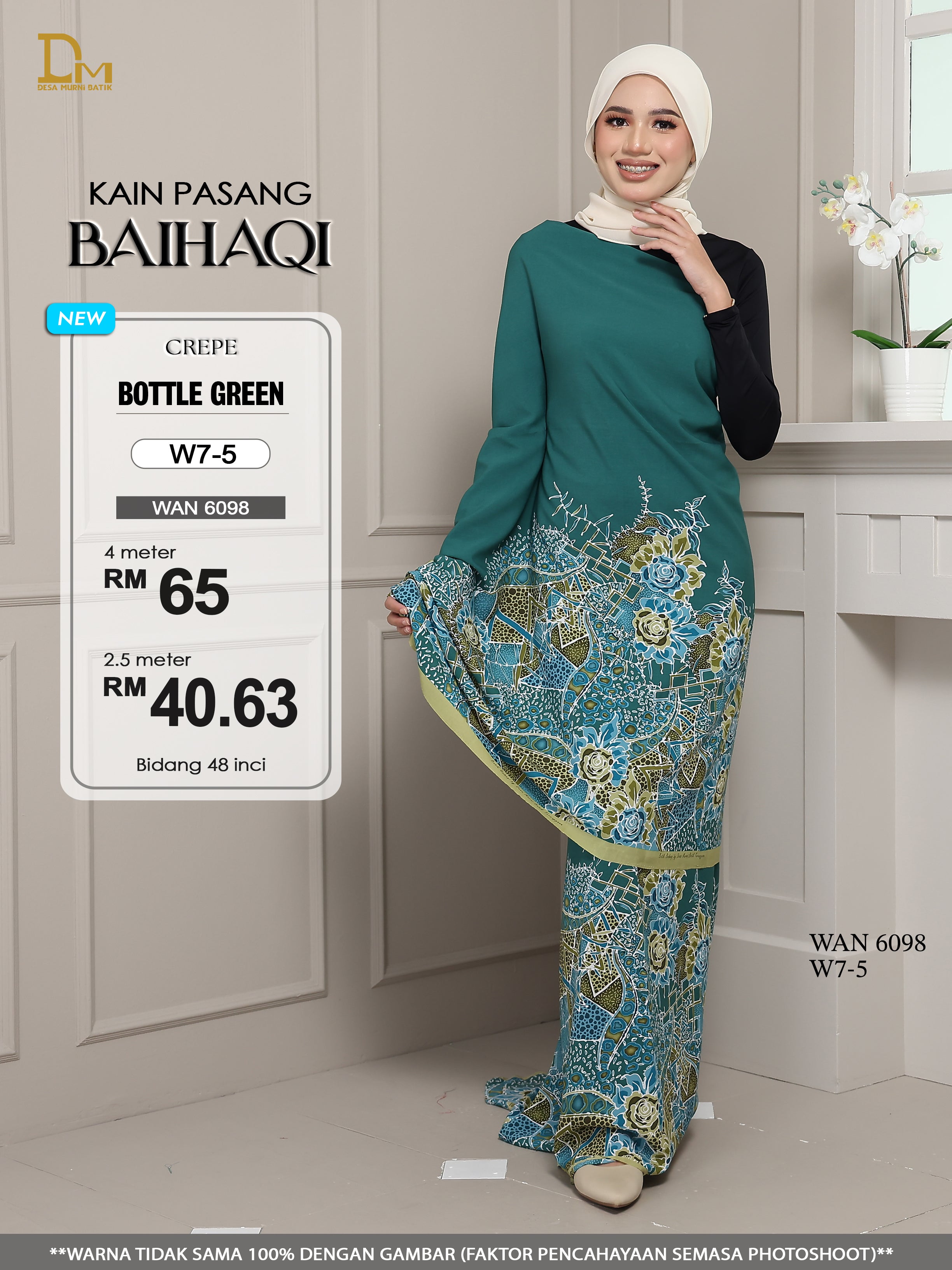 BAIHAQI W 7-5 BOTTLE GREEN