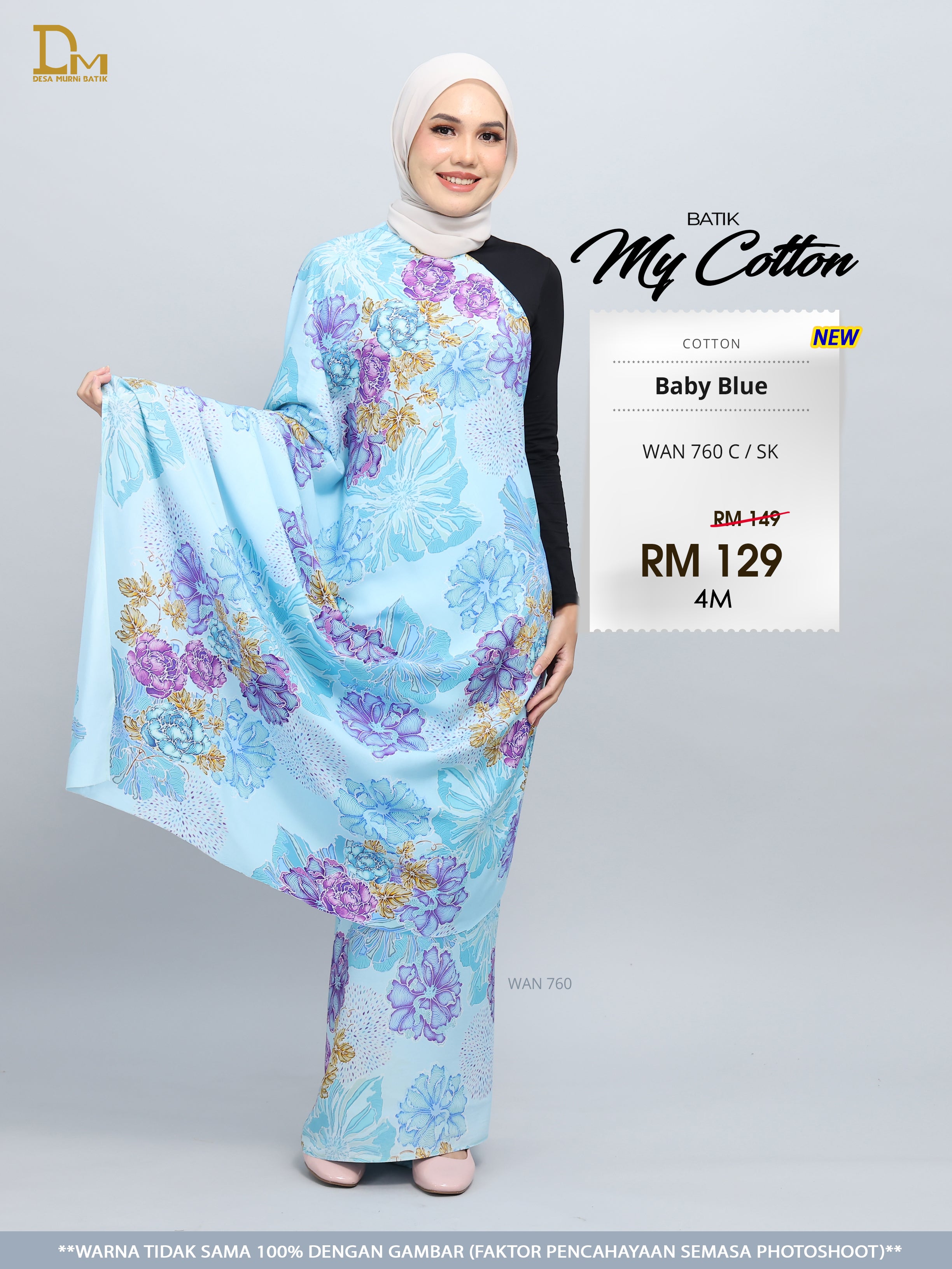 BATIK MY COTTON WAN 760 C / SK BABY BLUE
