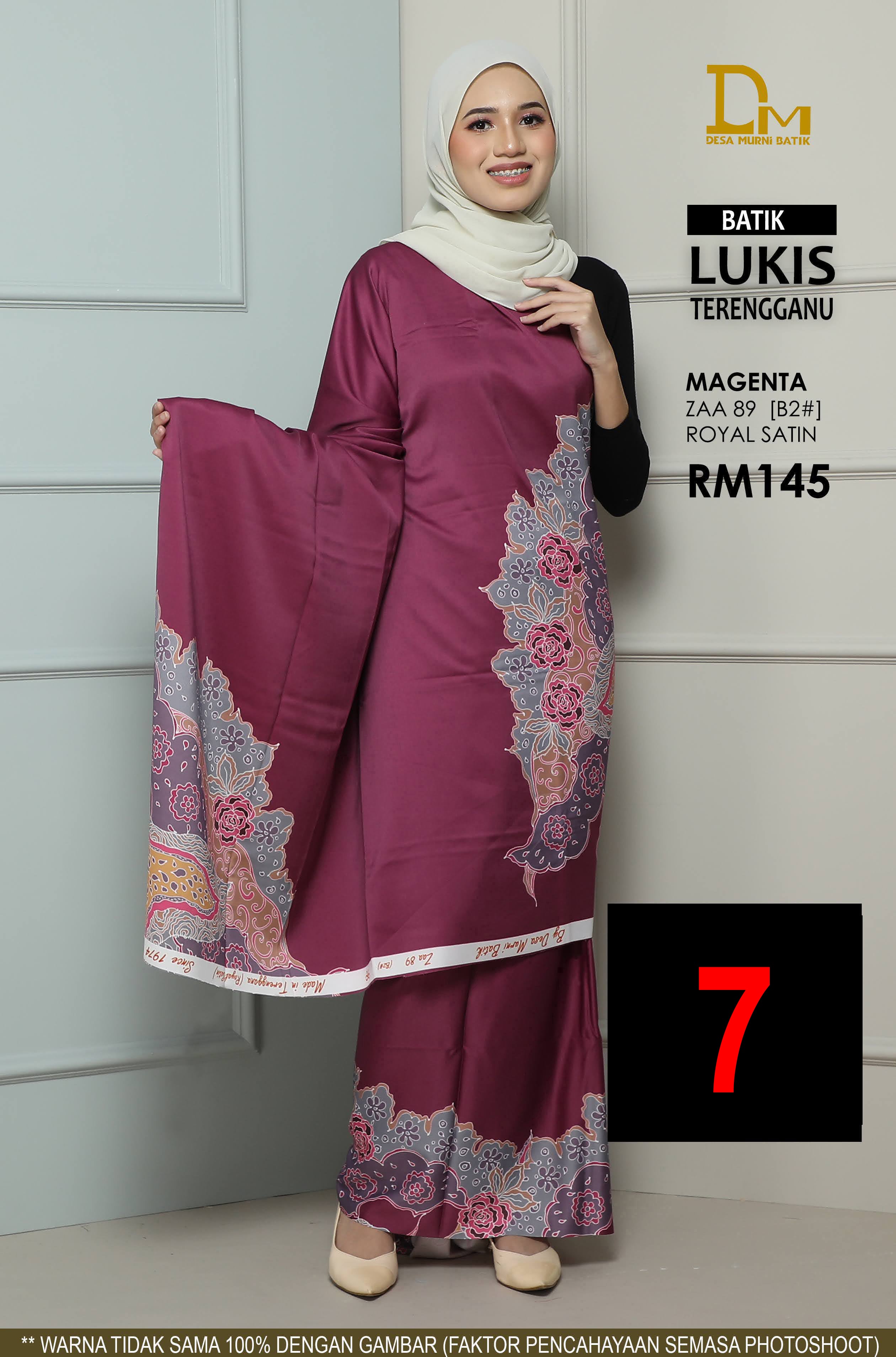 BATIK LUKIS TERENGGANU ROYAL SATIN ZAA 89 MAGENTA