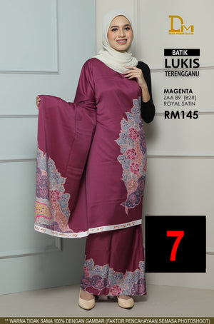 BATIK LUKIS TERENGGANU ROYAL SATIN ZAA 89 MAGENTA